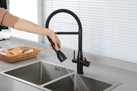 Смеситель для кухни Gappo G4399-76 Черный матовый 