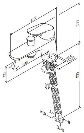 Смеситель для ванны AM.PM Like F8010232 Хром 