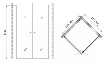 Душевой уголок Gemy New Rockcoco S03152C 
