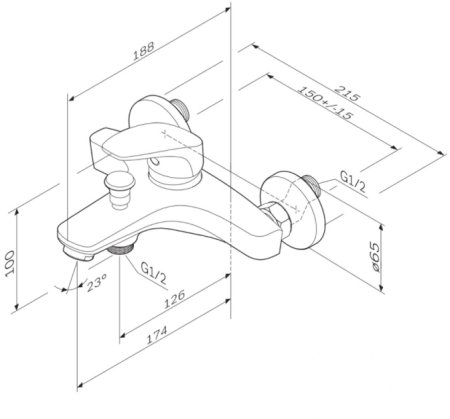 Смеситель для ванны AM.PM Chic F8210064 Хром 