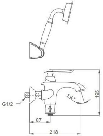 Смеситель для ванны Gappo G69 G3269 Хром 