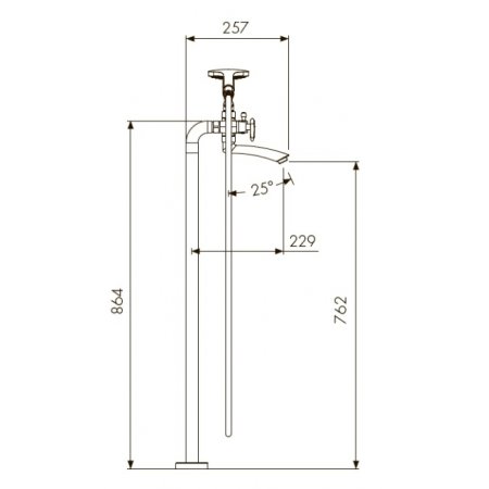 Смеситель для ванны Kaiser Trio 57222 Хром 