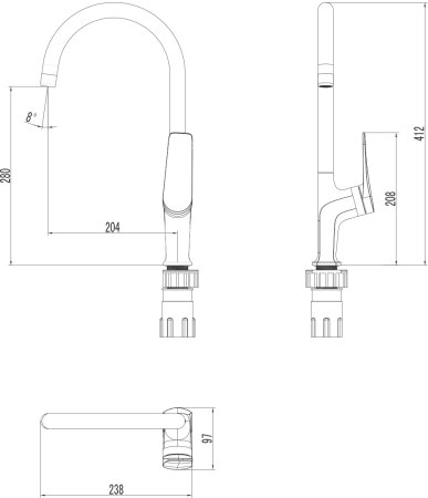 Смеситель для кухни Lemark Bronx (LM3705BLR) 