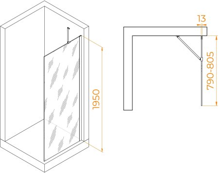 Душевая перегородка RGW WA-110B 800 
