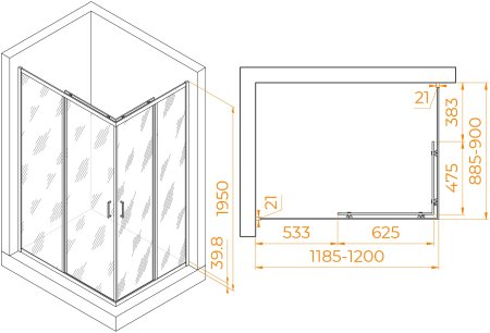 Душевой уголок RGW PA-040 900x1200 