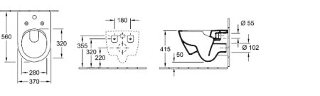 Унитаз подвесной Villeroy & Boch Subway 2.0 5614A1T2 