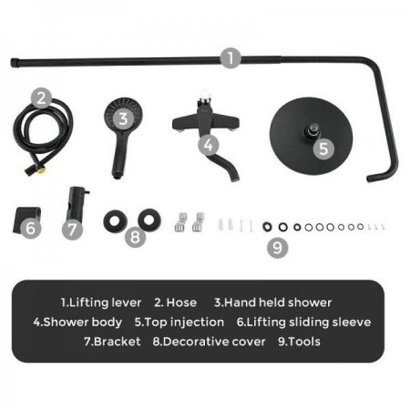 Душевая система Frap H29 F2429 Черная матовая 