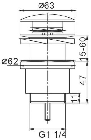 Донный клапан Frap F62-5 click-clack Сатин 