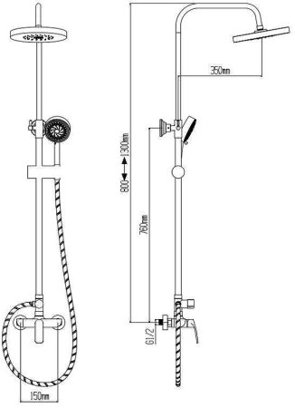 Душевая система Boch Mann JUNIOR BM7227 Хром 