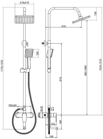 Душевая система Bond B01-9400 Хром 