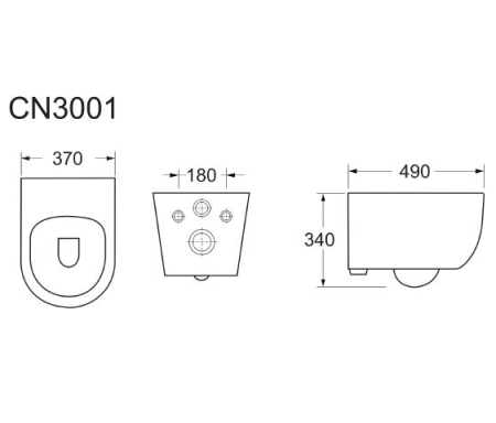 Унитаз подвесной Ceramica Nova Play CN3001 с микролифтом, безободковый 