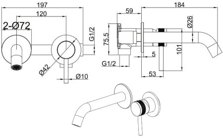 Смеситель для раковины Allen Brau Priority 5.31030-00 Хром 