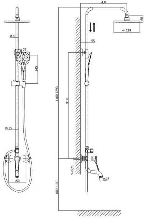 Душевая система Rush Denis DN0335-40 Хром 