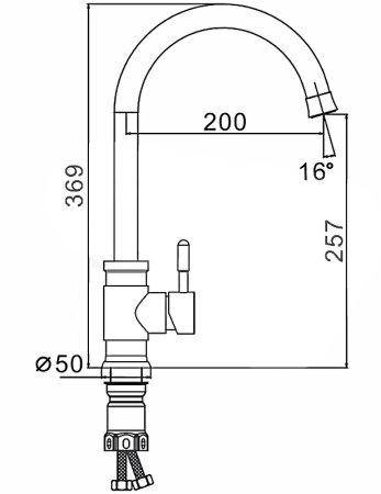 Смеситель для кухни Frap H899 F41899-3 Сатин 