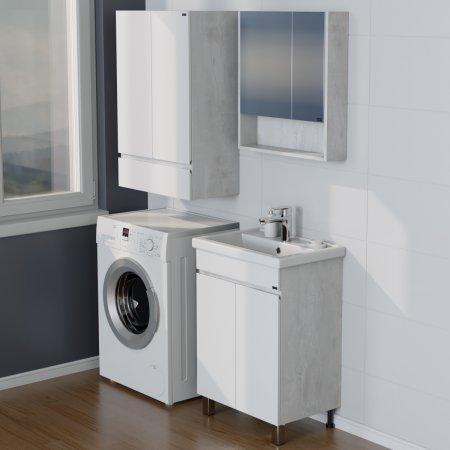 Тумба для ванной СаНта Марс 60 светлая с умывальником Фостер 60 