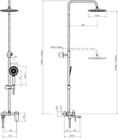 Душевая система FASHUN хром (A2488) 