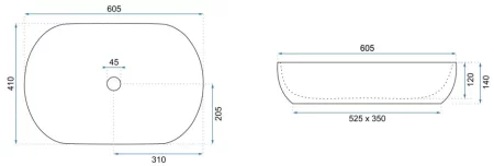 Раковина 60,5х41 см Rea Cleo REA-U0024 