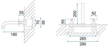 Смеситель для раковины без донного клапана Rea Exit REA-B8000 