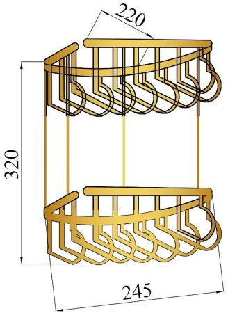 Угловая полка Boheme Brillante 10453 Хром 