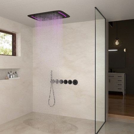 Душевая система Timo Saona SX-2319/03SM с термостатом Черная 