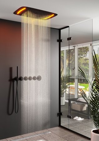 Душевая система Timo Saona SX-2319/03SM с термостатом Черная 