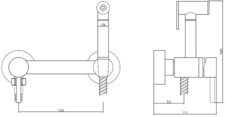 Гигиенический душ со смесителем ESKO SMH02 BLACK Черный матовый 
