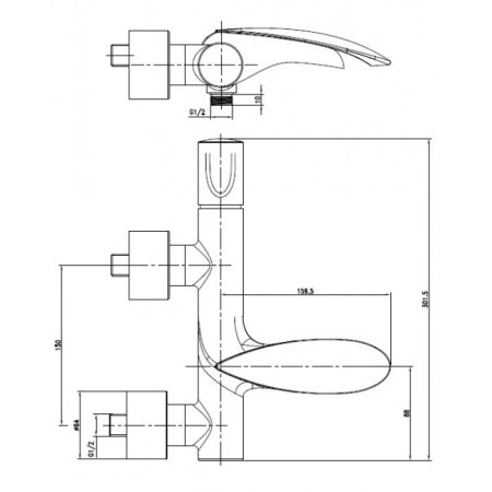 Смеситель для ванны Landberg LB-91821 Хром 