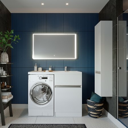 Тумба под раковину Aquaton Лондри 120 R 1A235901LH010 Белый глянец 