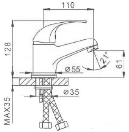 Смеситель для раковины Frap H29 F1029-B Хром 