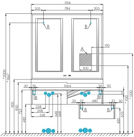 Зеркало Aquaton Сакура 120 1A249702SKW80 Белое 