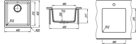 Мойка для кухни Florentina Вега 360 Бежевая 