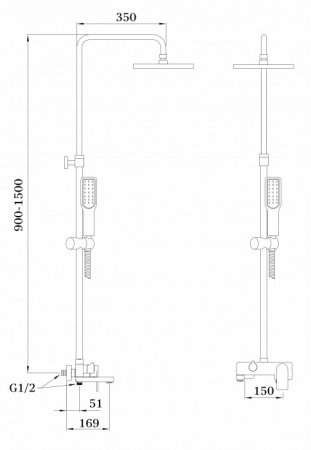 Душевая система GANZER SUSANNE GZ21061F Белый\Хром 