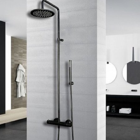 Душевая система Paffoni Birillo Fix ZCOL684LIQNO Черная матовая 