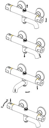 Душевая стойка Omnires Y Y1234ALBL с термостатом, черный полуматовый 