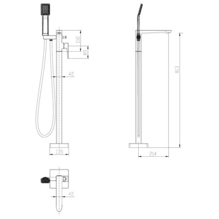Смеситель Omnires Siena SN7333CR для ванны с душем напольный 