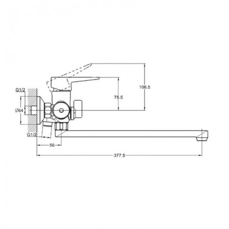 Cмеситель для ванны HANSEN H22004 Хром 