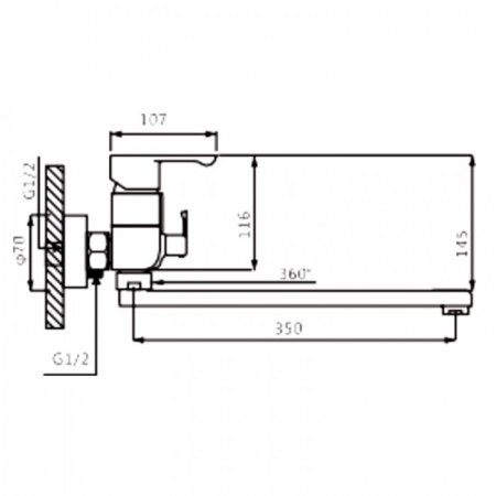 Cмеситель для ванны ViEiR V233541 Хром 