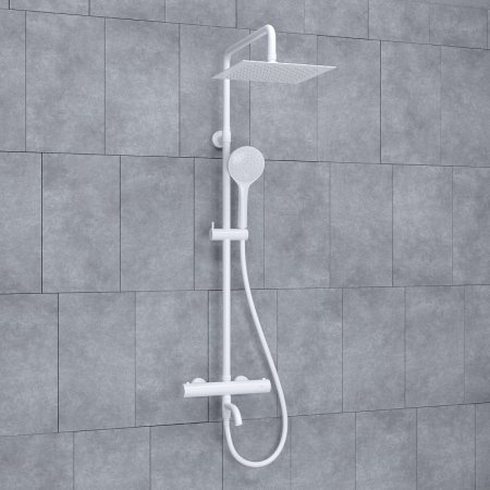 Душевая система WasserKRAFT A188.254.155.WM Thermo с термостатом Белая матовая 