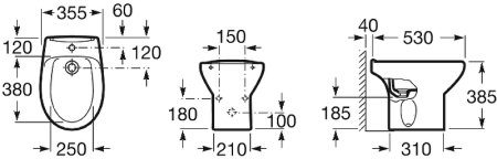 Биде Roca Victoria 357390000 Белое 
