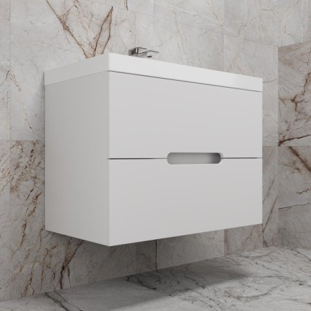 Тумба подвесная Style Line "Матис 80" под ASTI 80 (2 ящика), Белый матовый, ЭМАЛЬ 