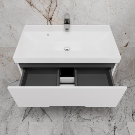 Тумба подвесная Style Line "Матис 80" под ASTI 80 (2 ящика), Белый матовый, ЭМАЛЬ 