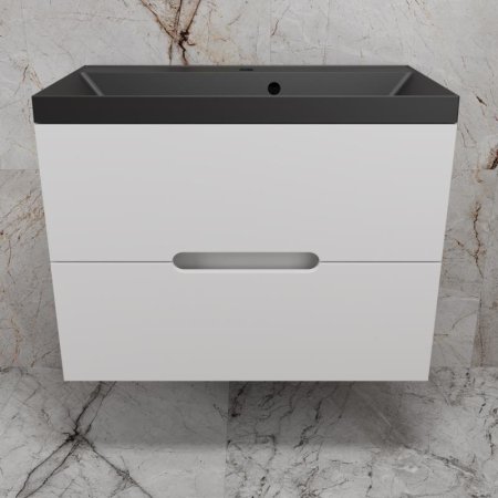 Тумба подвесная Style Line "Матис 80" под ASTI 80 (2 ящика), Белый матовый, ЭМАЛЬ 