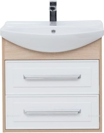 Тумба с раковиной Aquanet Остин 65 дуб сонома/белый 