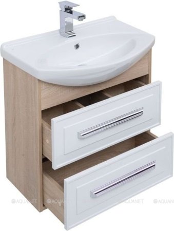 Тумба с раковиной Aquanet Остин 65 дуб сонома/белый 