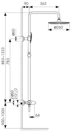 Душевая система Kaiser Plane 07182 с термостатом Хром 