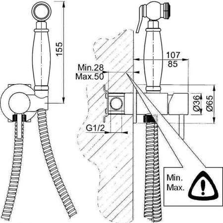 Гигиенический душ со смесителем Giulini Futuro RU-GIU.FSH25/1531CR Хром 
