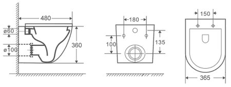 Унитаз Azario Teramo AZ-053E-R-MB SP подвесной Черный матовый с сиденьем Микролифт 