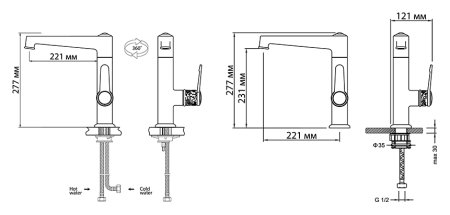 Смеситель для кухонной мойки Omoikiri Yamagata C 