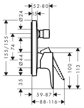 Смеситель Hansgrohe Talis E 71745000 для ванны с душем 