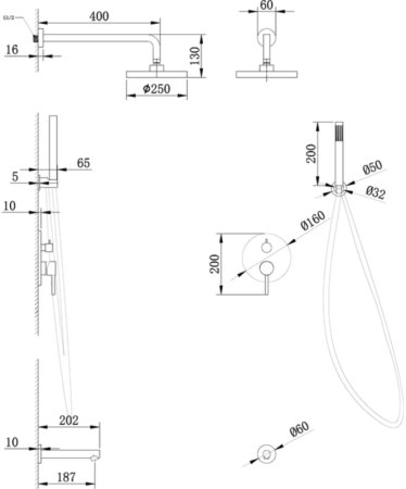 Душевая система Abber Emotion AF8817 Хром 